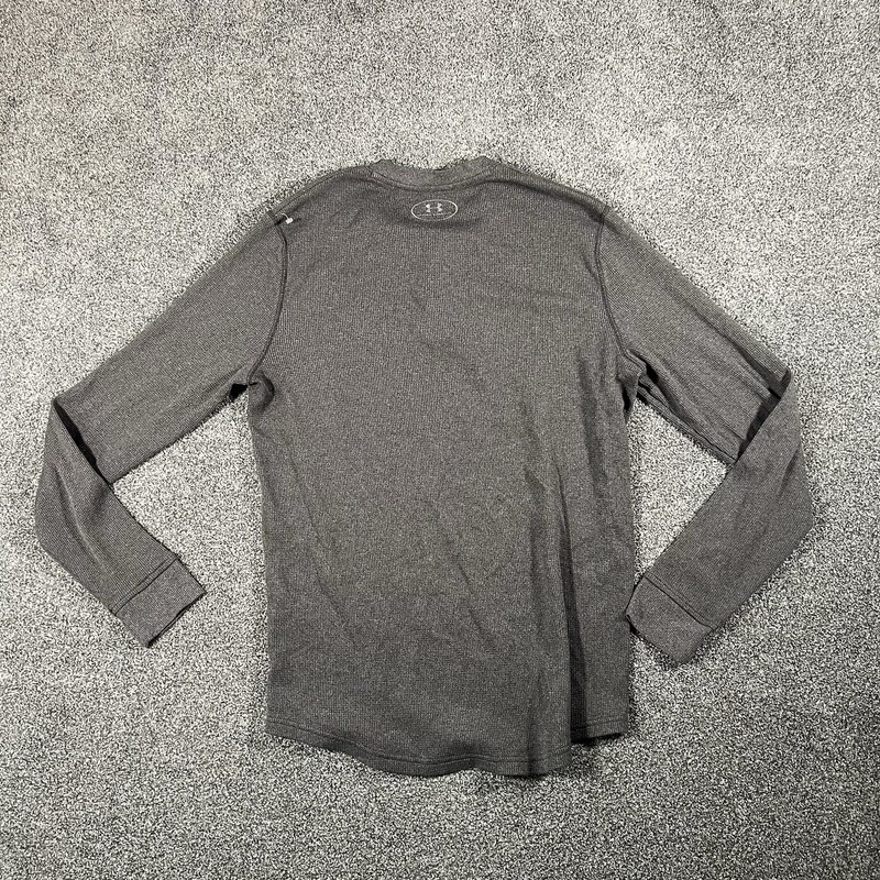 Under Armour Waffle Knit Henley Shirt Mens Small Gray Long Sleeve Thermal gallery