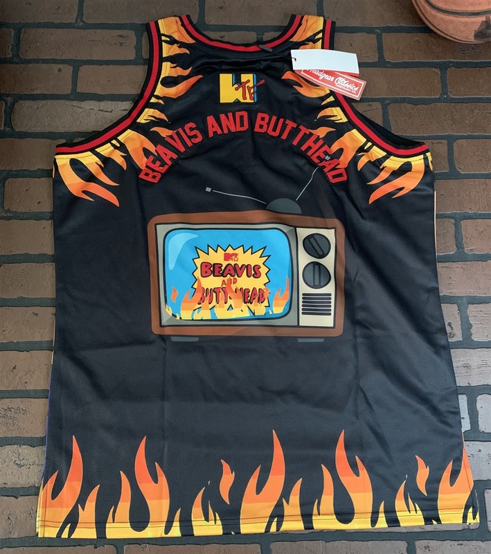 BEAVIS & BUTTHEAD Headgear Classics Basketball Fire Jersey~Never Worn~S M L XL2X gallery