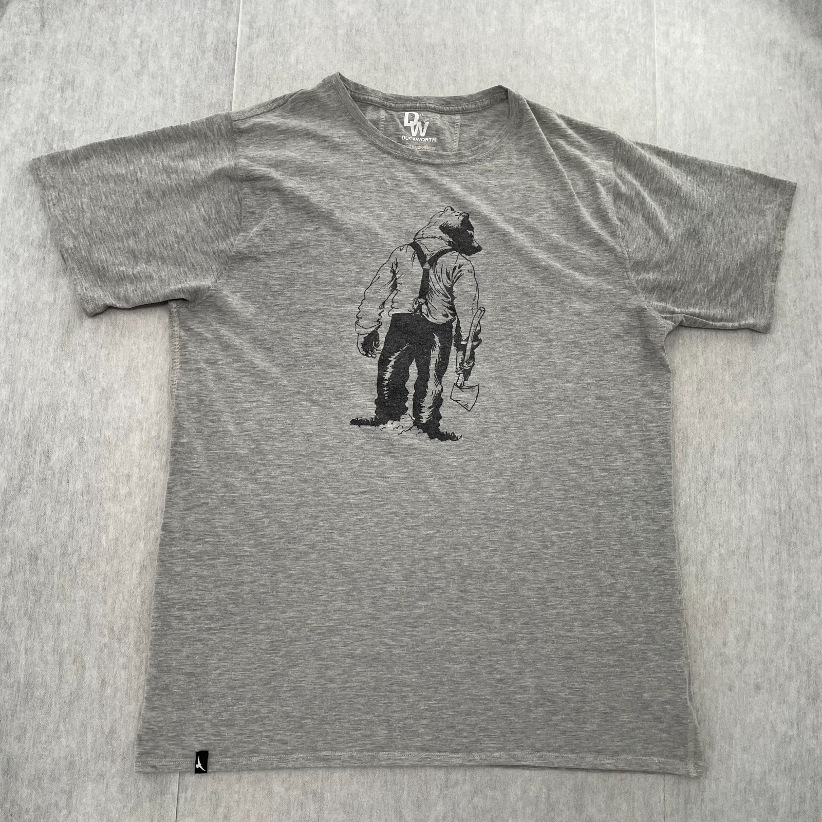 Duckworth Shirt Adult 2XL Gray Bear Rambouillet Merino Wool Base Layer USA Made gallery