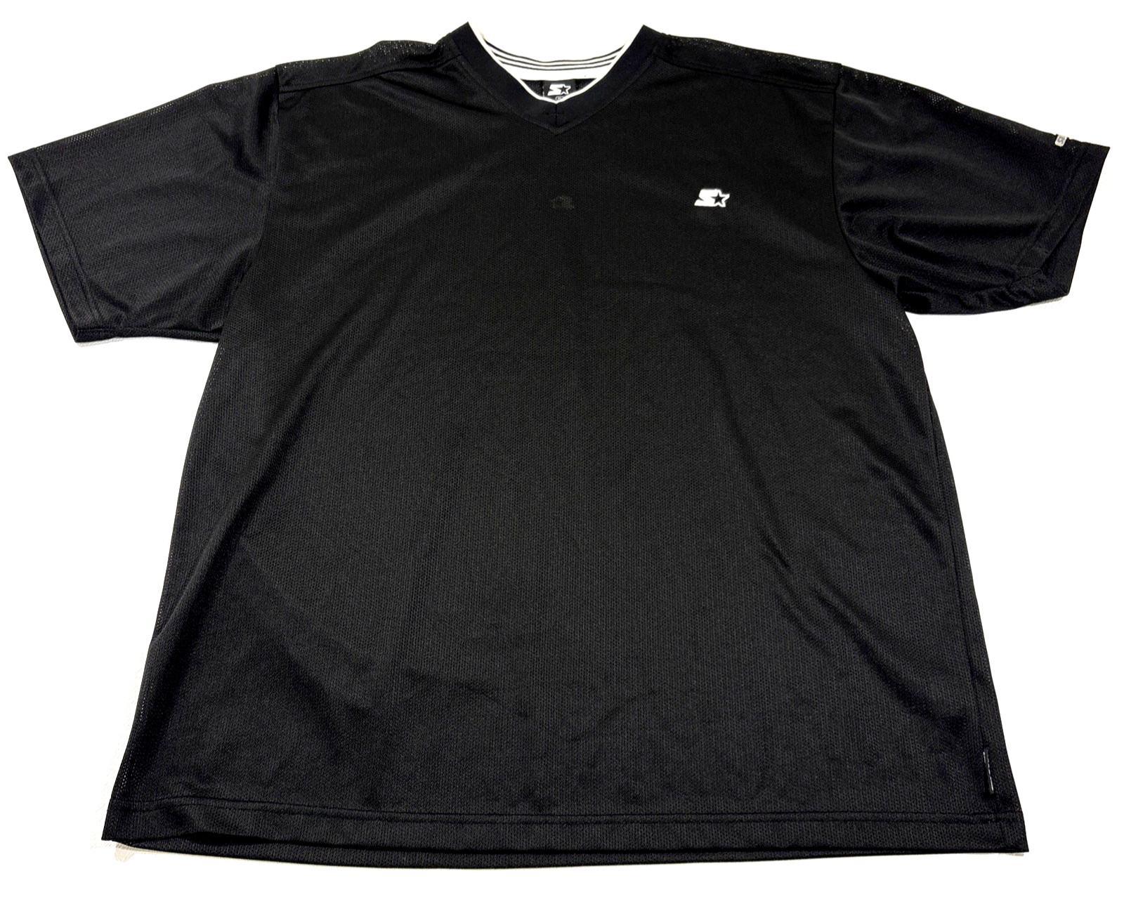 Vintage 90s Starter Mesh Ringer Jersey Shirt Mens XL Black Athletic Blokecore gallery