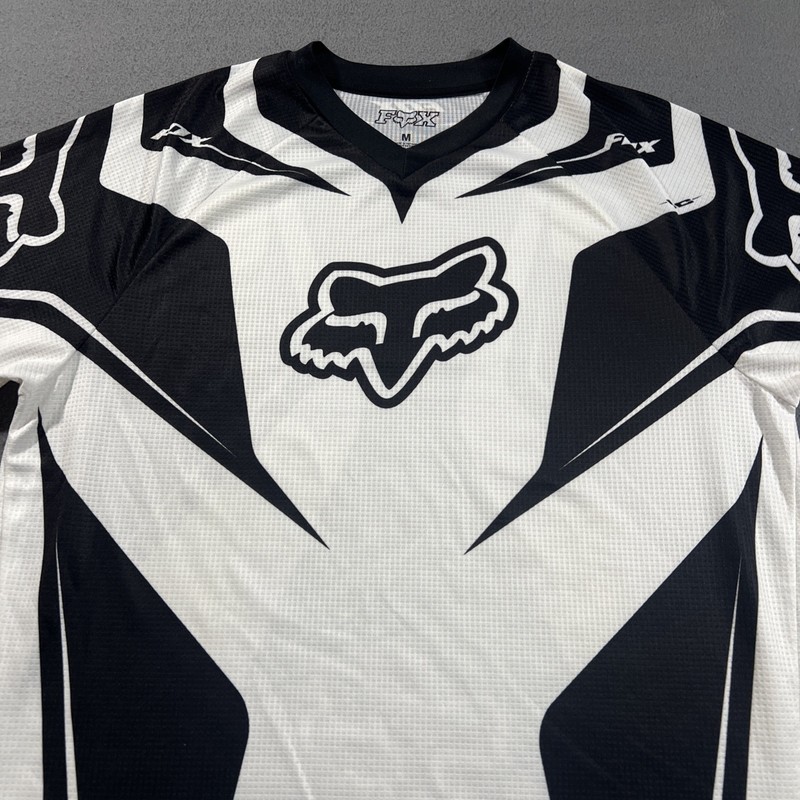 Fox Racing Jersey Shirt Mens Medium Black White Motocross MX Dirt Bike Race gallery