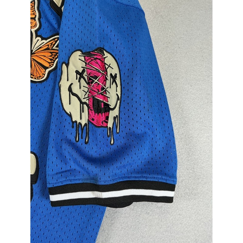 Watson Graphic Mesh Jersey Shirt XS Blue Fire In My Heart Ice In My Veins NWT gallery