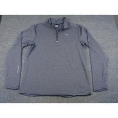 Hind Running Mens Blue Space Dye Quarter Zip Pullover Shirt Large RN 70892 #2033