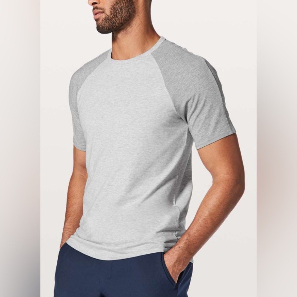 Lululemon Bodhi Short Sleeve Vitasea Heathered ultra light grey/light grey szM gallery