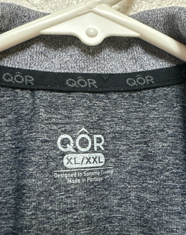 QOR Men’s Gray Athletic Quarter Zip Two Tone Activewear Sz XL/XXL gallery