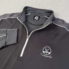 Foot Joy Pullover Mens Large Black Gray Long Sleeve Quarter Zip Performance Golf
