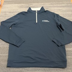 Peter Millar Pullover Large Blue Perth Performance Crown Sport Quarter Zip Golf