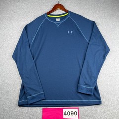 Under Armour Long Sleeve Waffle knit All Season Shirt XL Blue Embroidered Logo