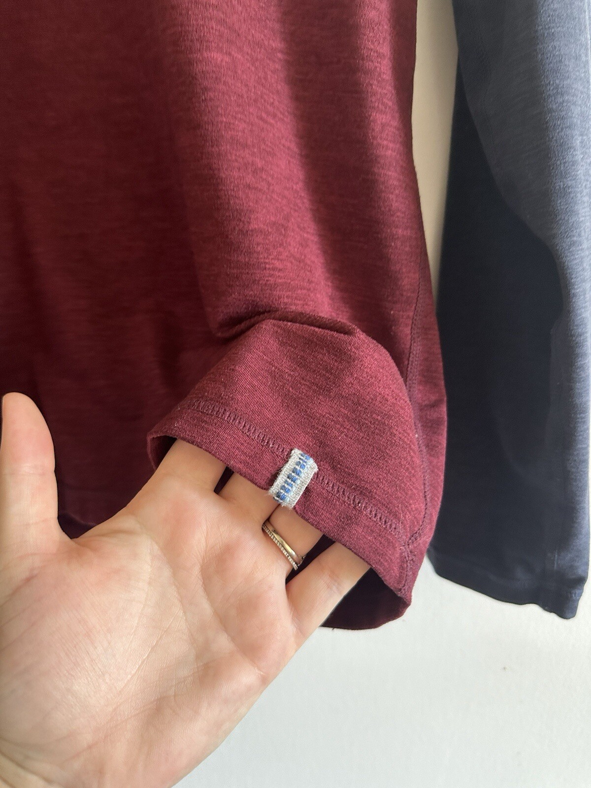 Marine Layer Weekend Sport Navy/Maroon Long Sleeve Quarter Zip Long Sleeve gallery