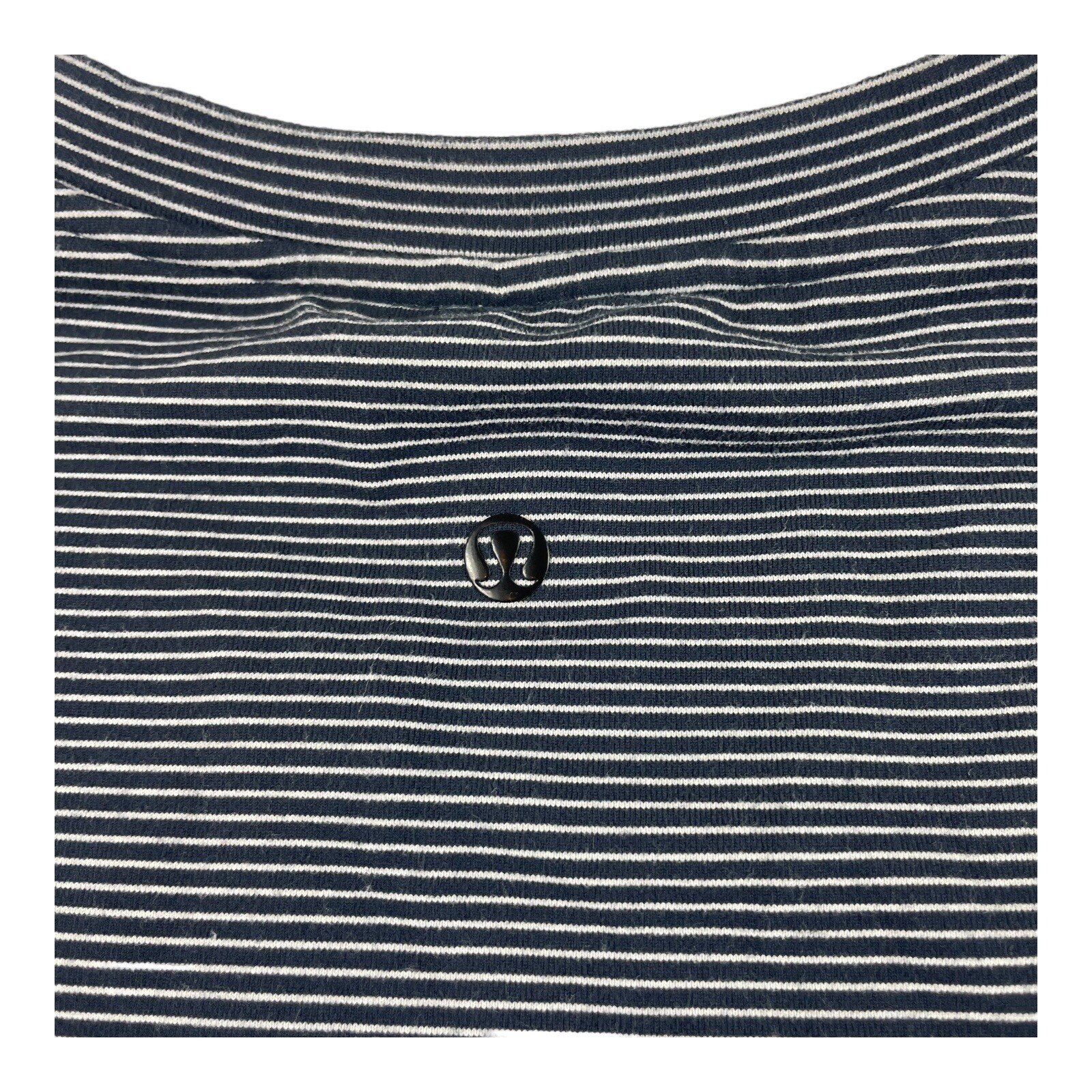Lululemon Blue White Horizontal Stripe L/S Performance T Shirt Size Mens M gallery