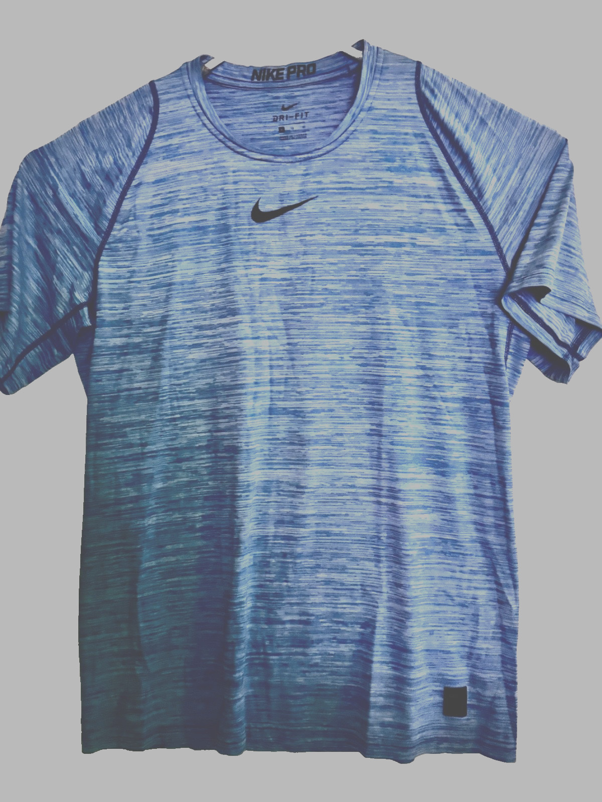 Nike Pro Dri- Fit Light Blue Striped Short Sleeve Pullover Size XL Nylon/Polyest gallery