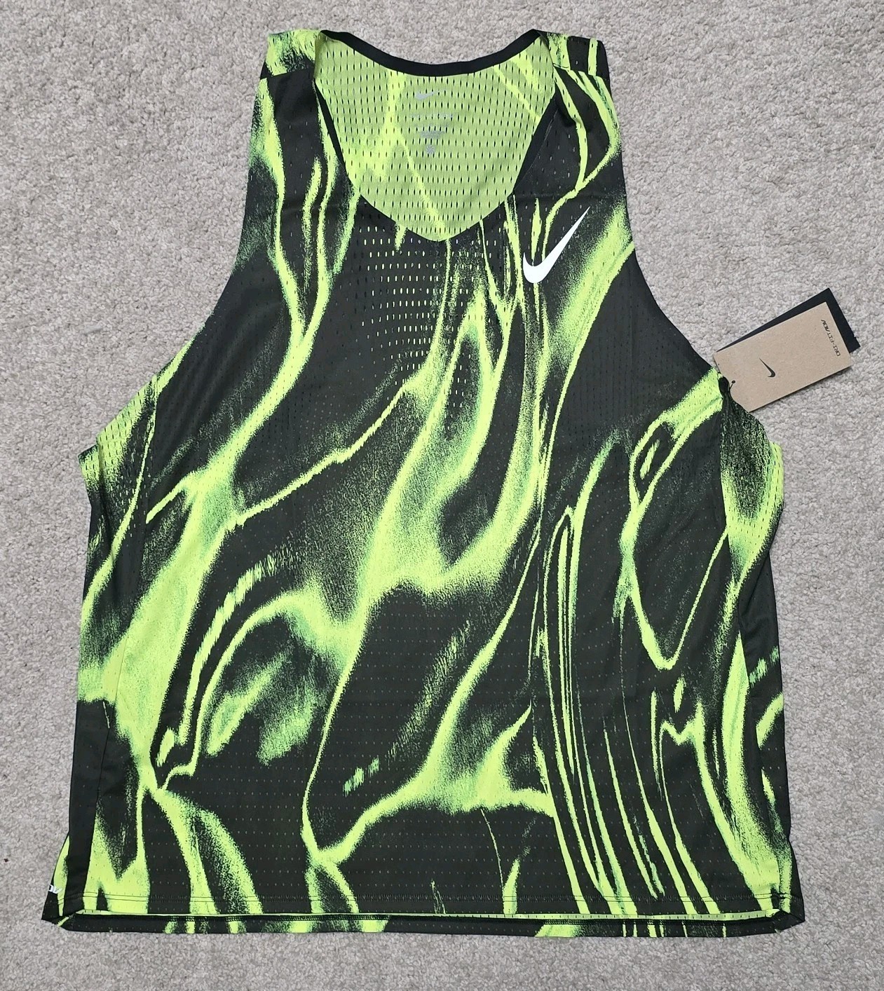 Nike Dri-Fit ADV Running Singlet Tank HV2643-702 Volt Black Mens XL NWT $100 gallery