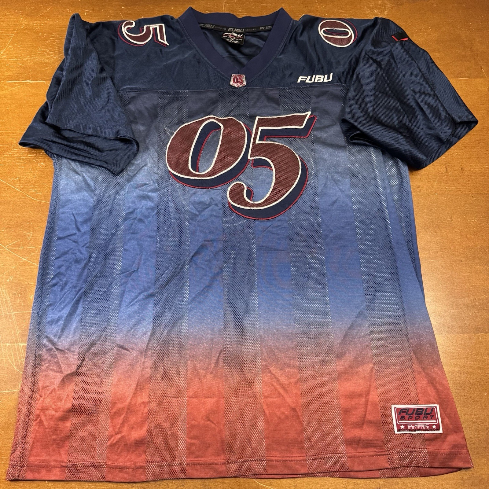 VINTAGE FUBU Jersey Mens Extra Large Blue Red Sport 05 Football gallery