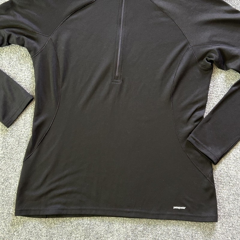 Patagonia Capilene 3 Shirt Mens Large Black 1/4 Zip Long Sleeve Base Layer gallery