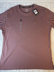 Under Armour Mens 2XL Logo T Shirt Loose Fit Mauve Pink NWT Crew Neck
