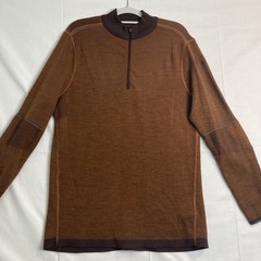 Smartwool Men’s Intraknit Thermal Max Merino Pullover 1/4 Zip Size L Brown