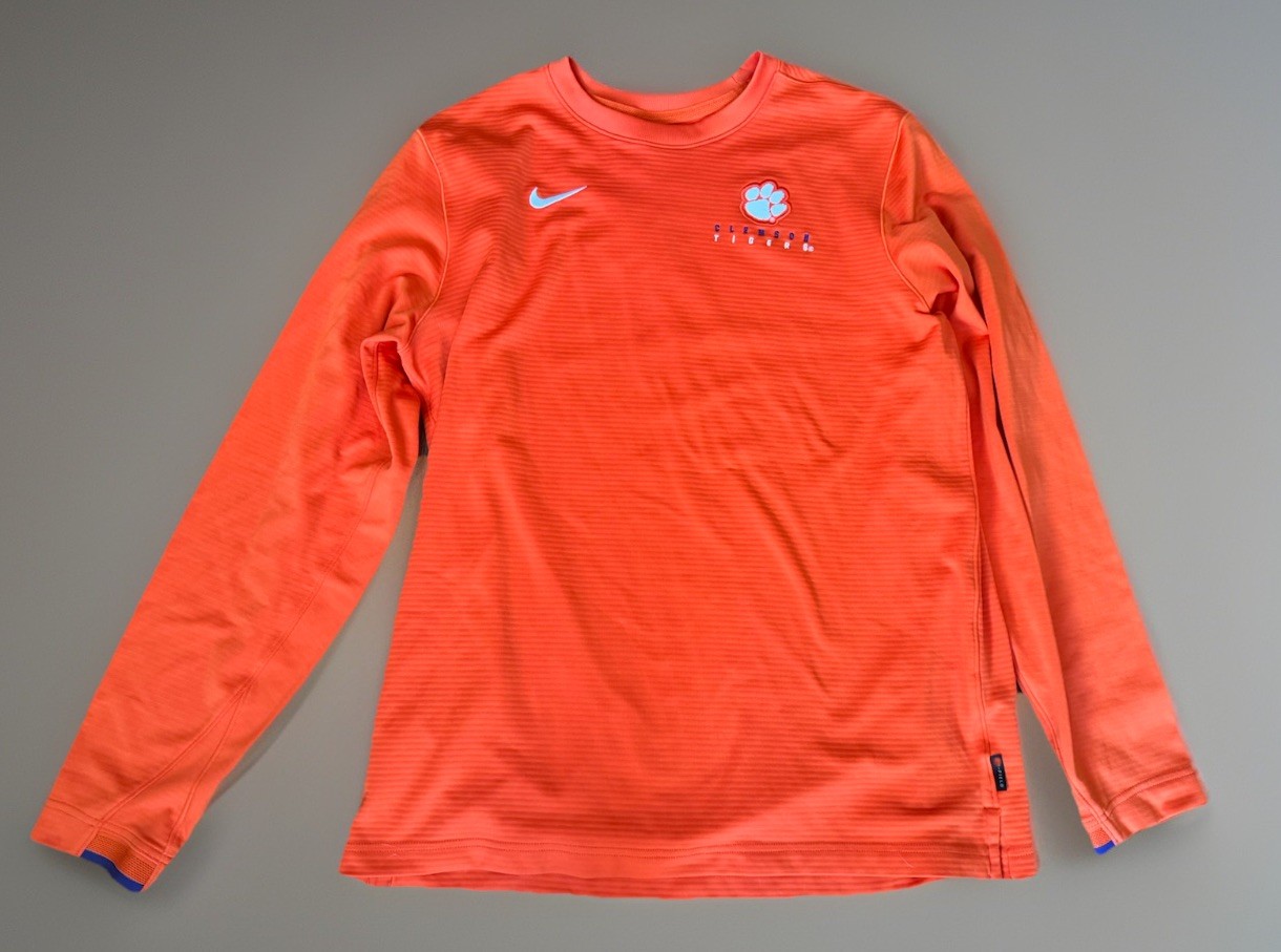 Nike Men’s Sz Large Clemson Tigers Football On Field Crew Neck Dri-Fit Orange gallery