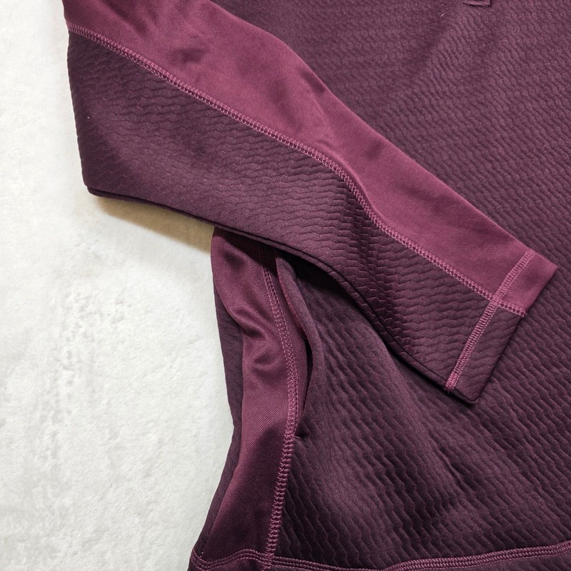 PGA TOUR Thermal 1/4 Zip Golf Pullover Mens Small Burgundy Stretch Warm $85 NEW gallery