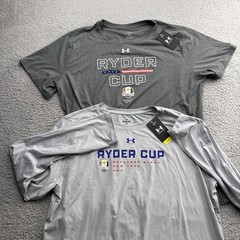 2 (TWO) Bethpage Black 2025 Ryder Cup Shirt Mens XXL Loose S/S L/S Under Armour