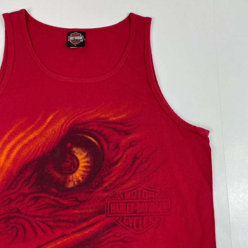 Harley Davidson Shirt Mens Large Red Eagle Sleeveless Tank Biker Motorcycle USA gallery