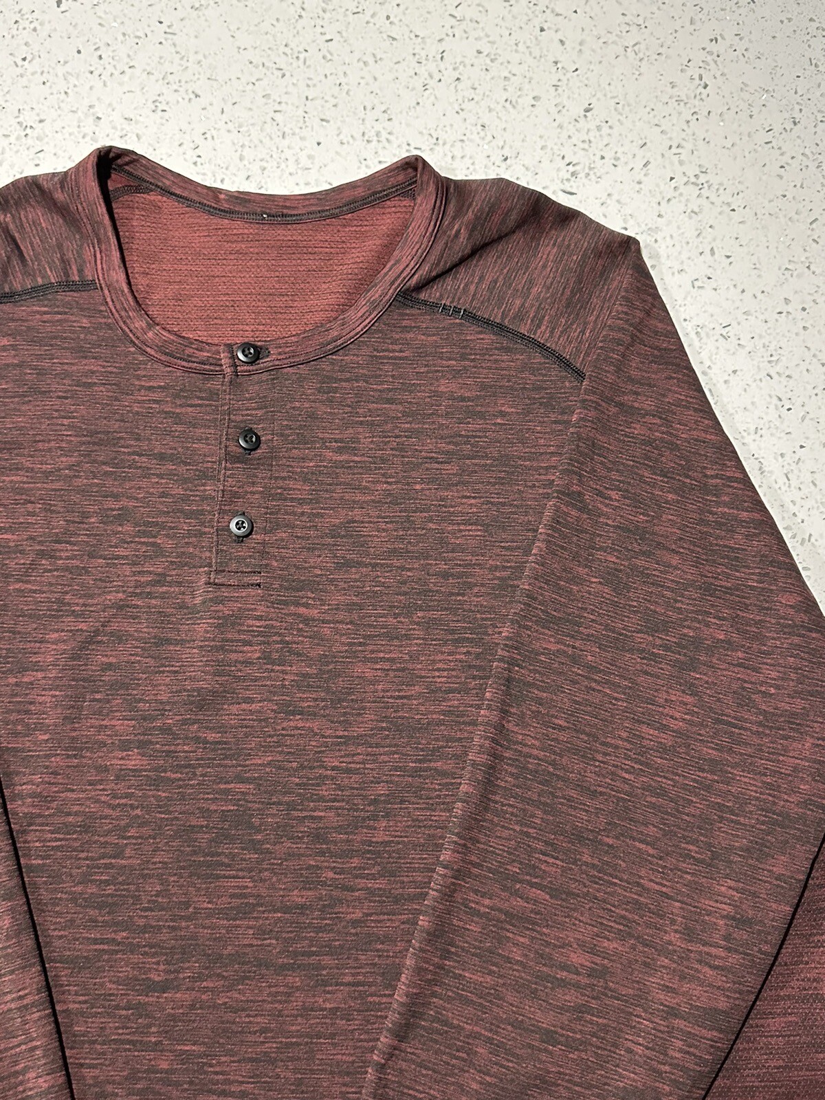 Lululemon Metal Vent Tech Long Sleeve Burgundy Heather Pullover Shirt Size XXL gallery