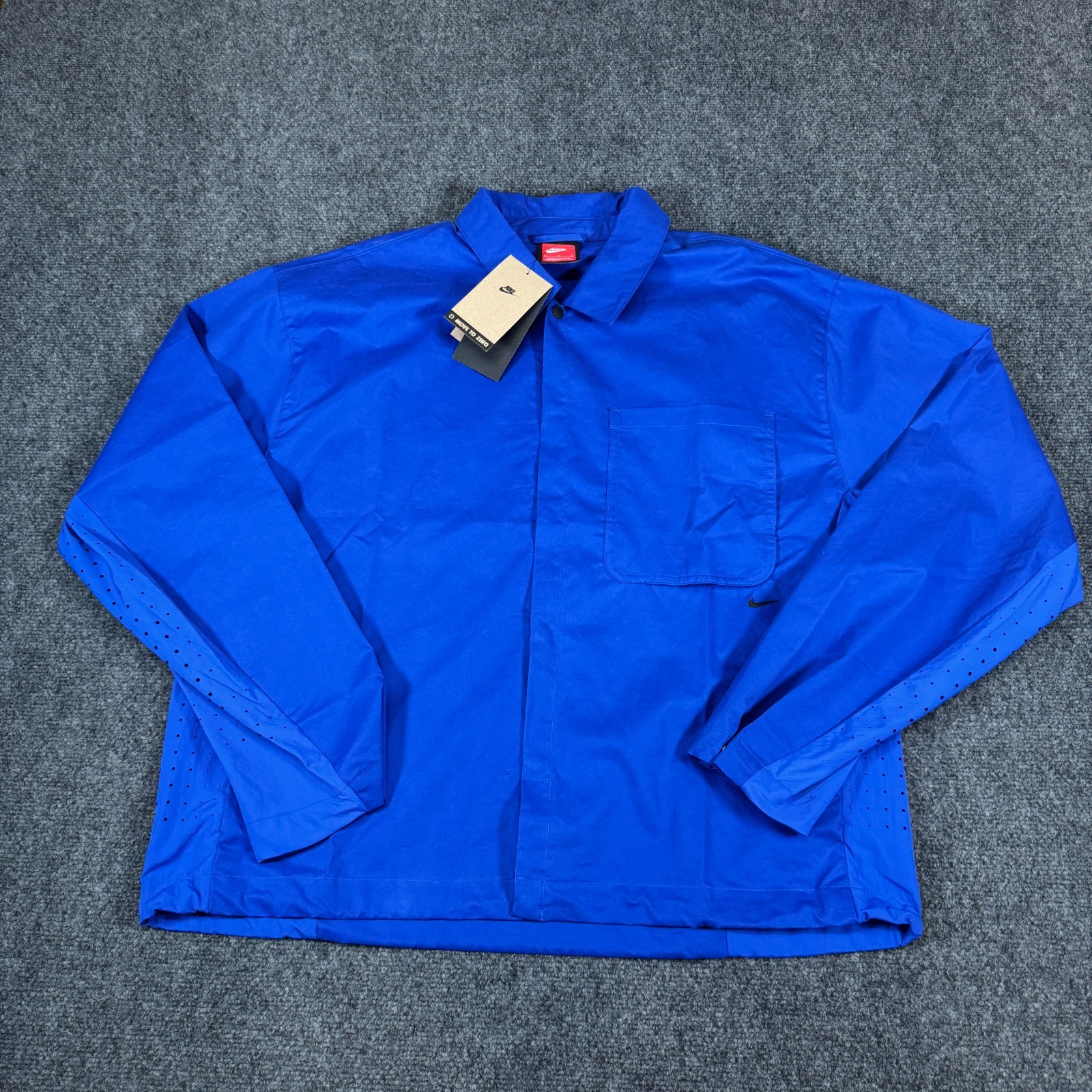 Nike Sportswear Tech Button-Down Jacket Mens Size M Blue Loose Fit NWT $140 gallery