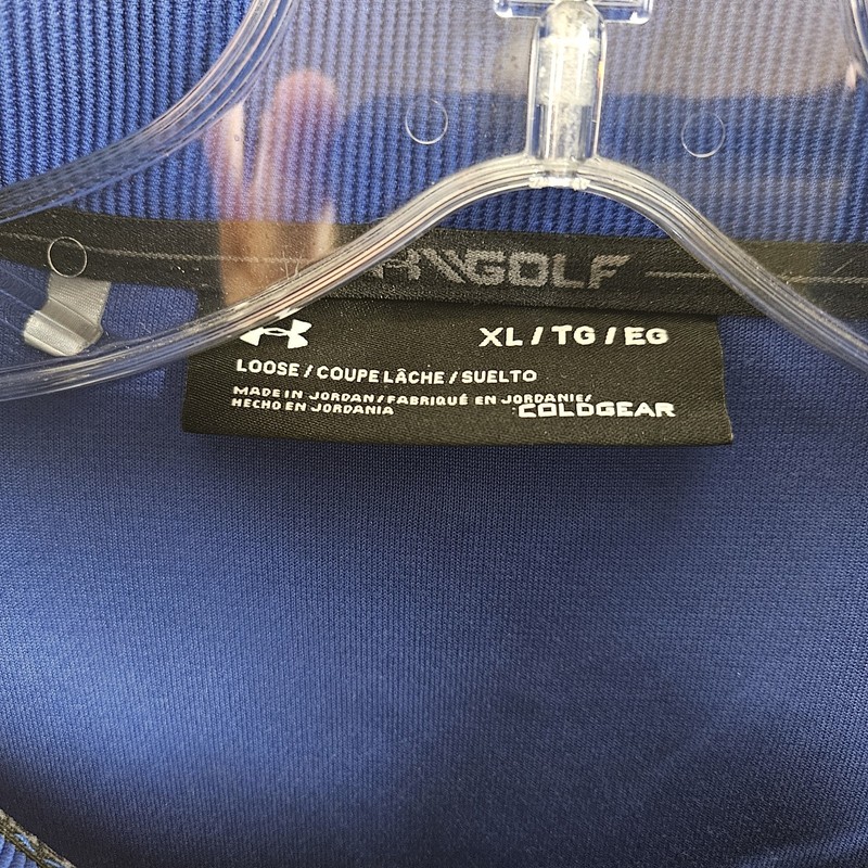 Under Armour ColdGear Pullover Men XL Blue 1329832 Golf Athletic Snap Mock gallery