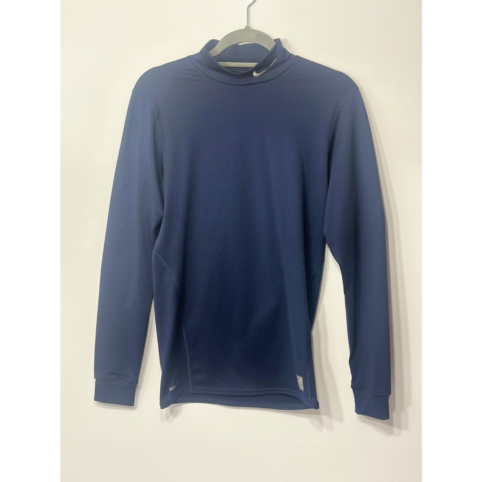 Nike Pro Men’s Medium Compression Mock Neck Long Sleeve Blue Nike Shirt gallery