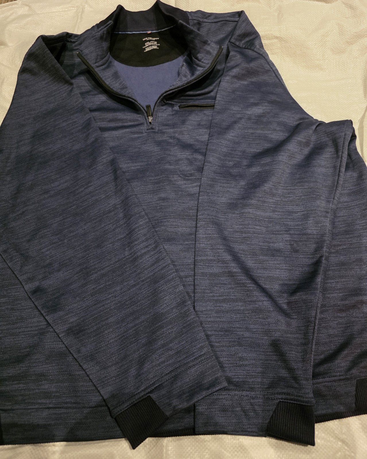Van Heusen Traveler Blue 1/4 Zip Mock Neck Pullover Long Sleeve XXL Big & Tall gallery