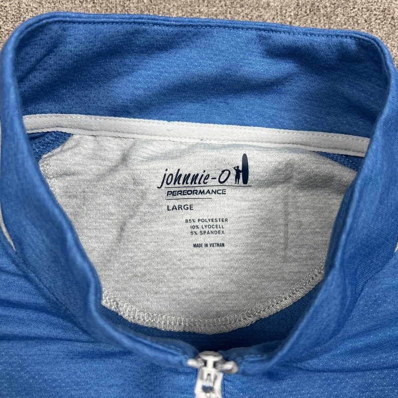 NEW Johnnie-O Brewer 1/4 Zip Golf Pullover Sweater Mens Large Blue Performance gallery