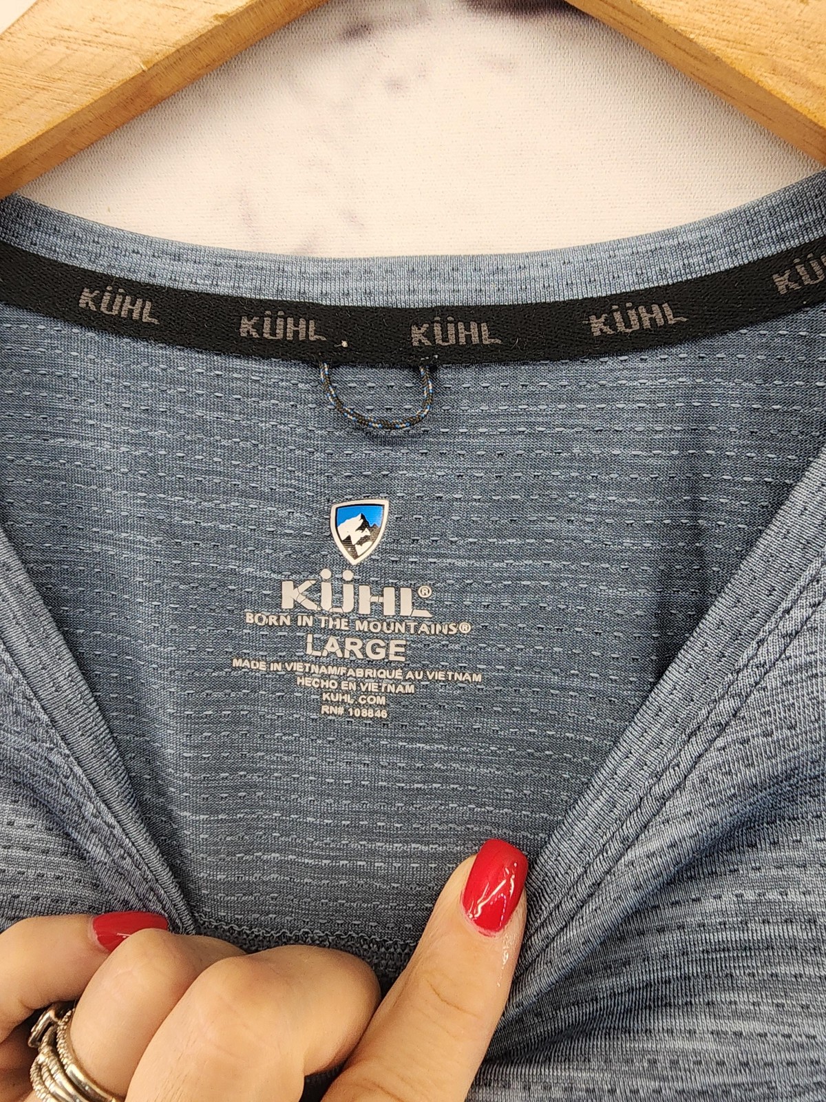 Kuhl Shirt Mens Large Blue Performance Short Sleeve Crewneck Hiking Athletic gallery