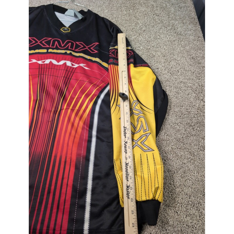 XMX Motocross Jersey Long Sleeve Athletic Works Mens Red Yellow Black L gallery
