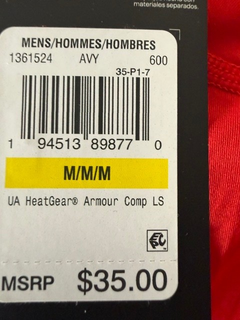 Under Armour compression shirt, mens medium, red, NWT gallery
