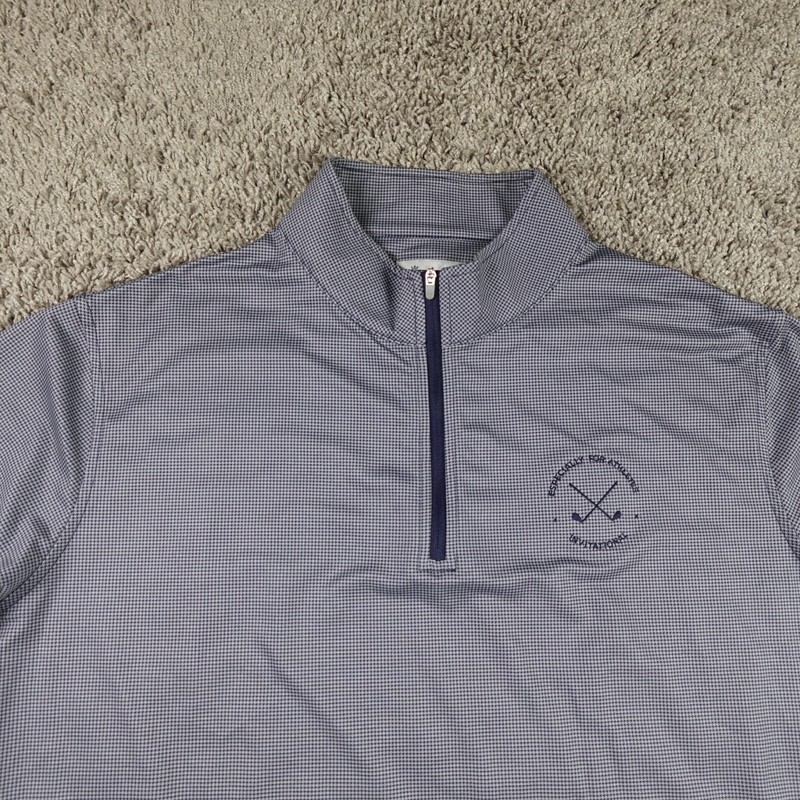 Peter Millar Pullover Mens XL 1/4 Zip Golf Perth Performance Gray Houndstooth gallery