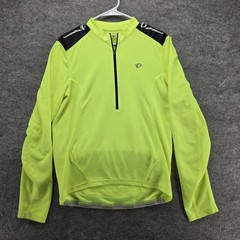 Pearl Izumi Shirt Mens M Yellow Long Sleeve Jersey Cycling Full Zip Breathable