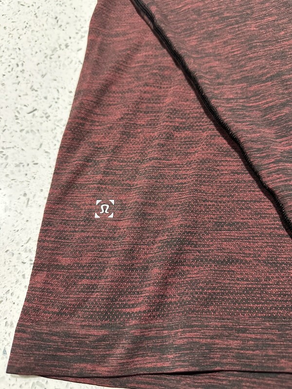 Lululemon Metal Vent Tech Long Sleeve Burgundy Heather Pullover Shirt Size XXL gallery