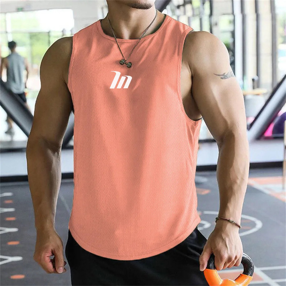 IN Vests Sportswear Fitness Man Gyms Clothing Singlets Gym Shirt Tank Top Vest M gallery