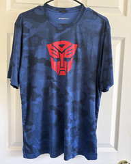 Sport-Tek Men’s L Blue Camo Lightweight Transformers Logo Crew Neck T-Shirt