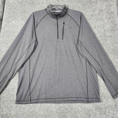 LL Bean Pullover Mens Large Gray 1/4 Zip Lightweight Hiking Shirt Raglan 509467