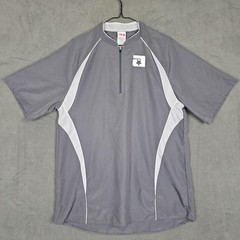 A4 Shirt Mens Small Gray White 1/4 Zip Raglan Athletic Short Sleeve Performance
