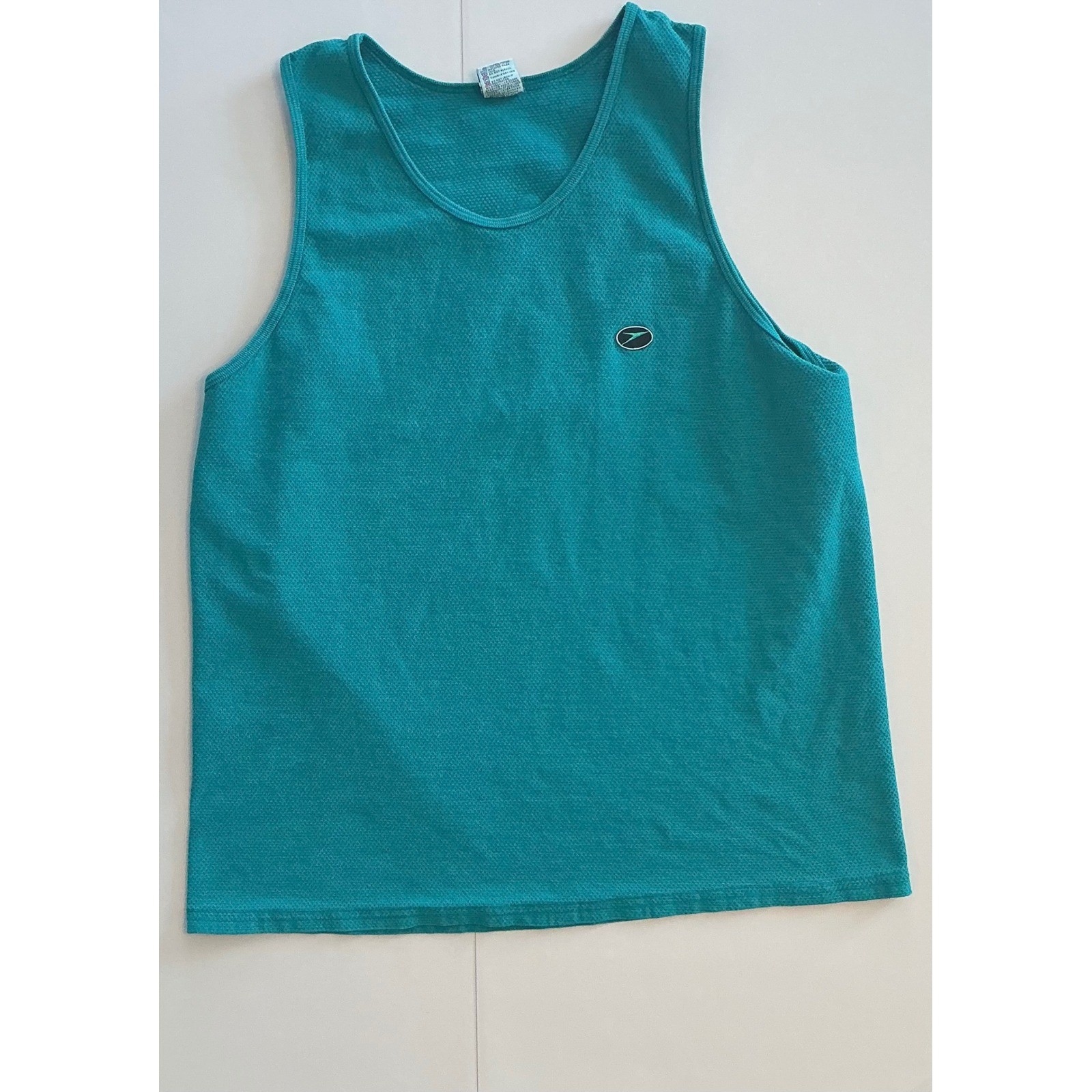 VTG USA Made Speedo Teal Mesh Athletic Tank Top Mens XL 90s Gym Workout gallery