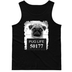 🔥 Pug Life Mugshot Mens Unisex Tank top Funny Pugs puppy small dogs gang gift