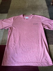 Columbia Omni-Wick Shirt Mens M Medium Red Short Sleeve Athletic Performance Top