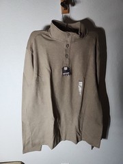 Van Heusen Sweatshirt medium 1/4 Button Brindle Retail $65