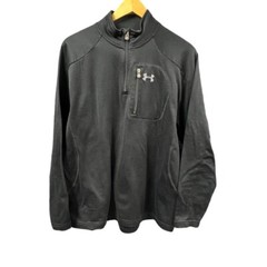 Under Armour Shirt Jacket Shacket Men Large Black Ripstop 1/4 Zip & Chest Pocket