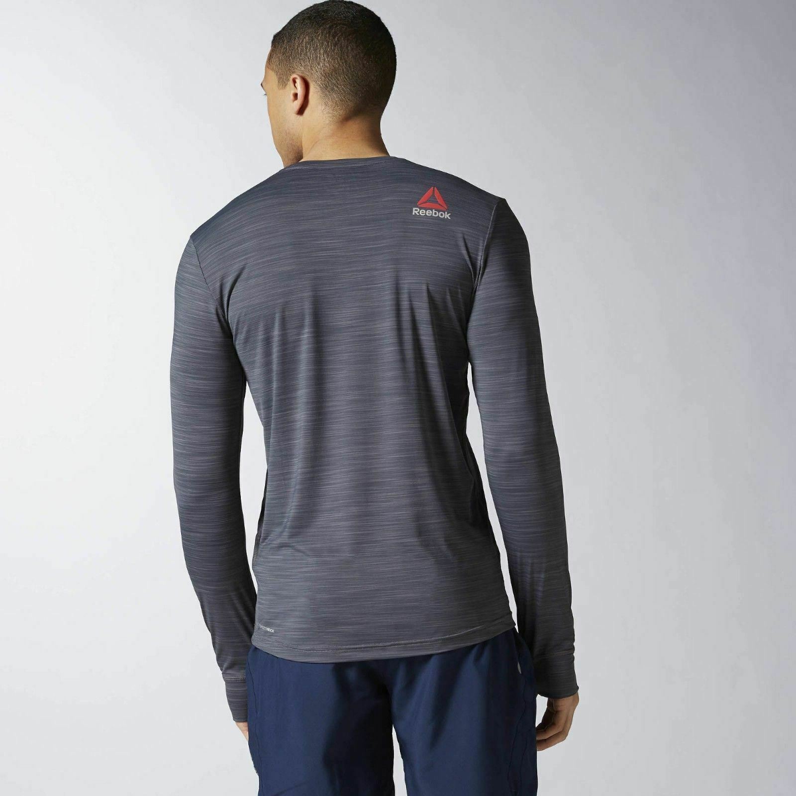 [AX9512] Mens Reebok Running Long Sleeve ActivChill Tee Shirt - Grey gallery