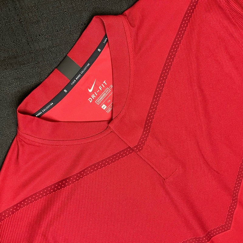 Nike Golf Tiger Woods ADV Chevron Mock Blade Polo CT3797 687 Sunday Red XXL gallery