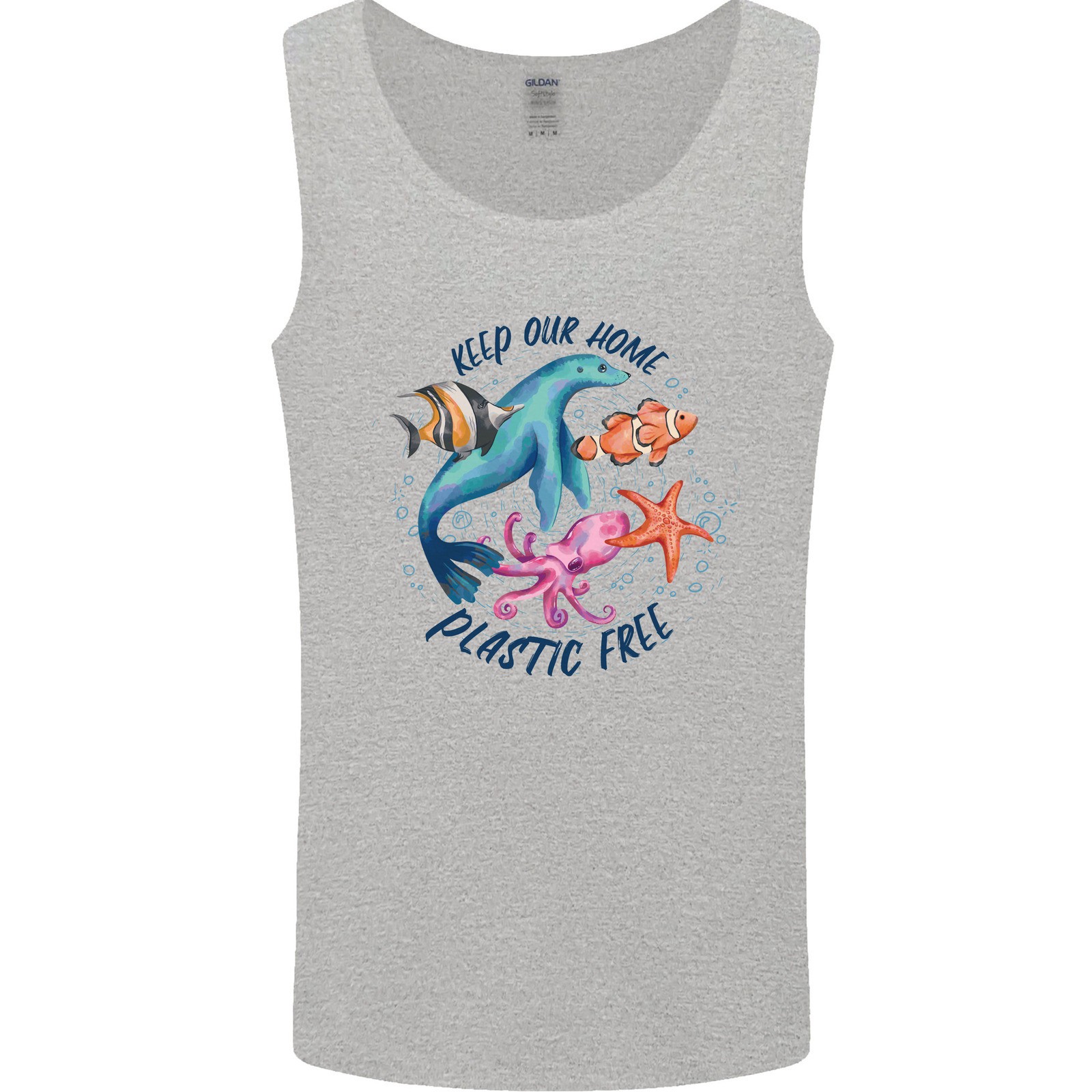 Plastic Free Climate Change Octopus Seal Fish Mens Vest Tank Top gallery