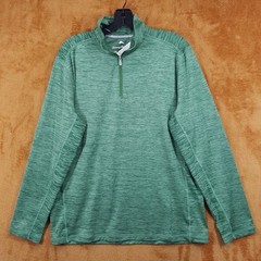 TOMMY BAHAMA Shirt Mens Small Green Half Zip Pullover Island Zone Sport Delray