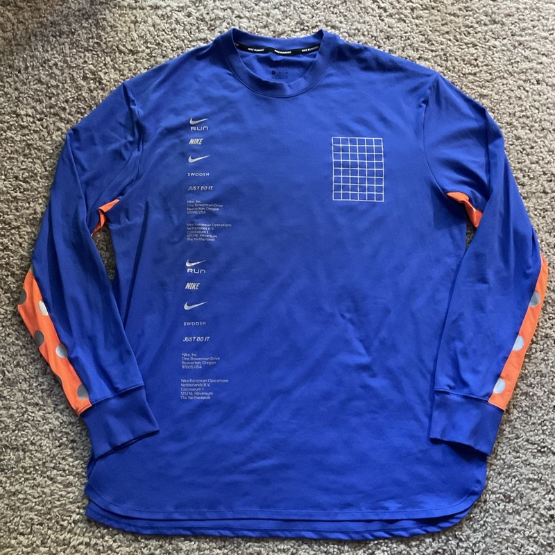 Nike Dri-Fit Element LS Running Top Hyper Royal BQ8183 405 Men’s Large gallery